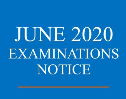 JUNE 2020 EXAMINATIONS NOTICE