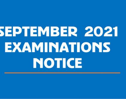 REMINDER – NORMAL REGISTRATION:  SEPTEMBER 2021 EXAMINATIONS