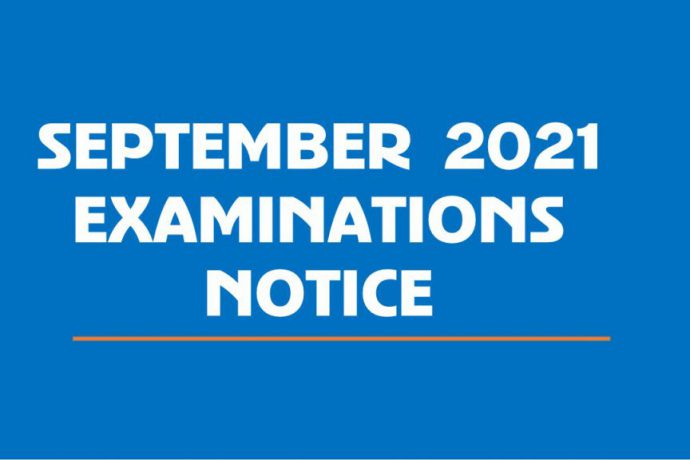 REMINDER – NORMAL REGISTRATION:  SEPTEMBER 2021 EXAMINATIONS