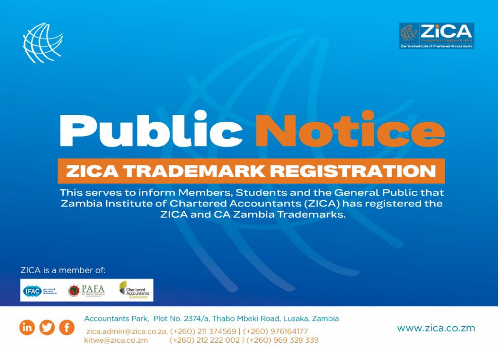 PUBLIC NOTICE: ZICA TRADEMARK REGISTRATION